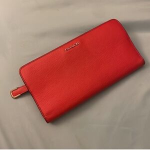 Coach Vibrant Red Leather Wallet